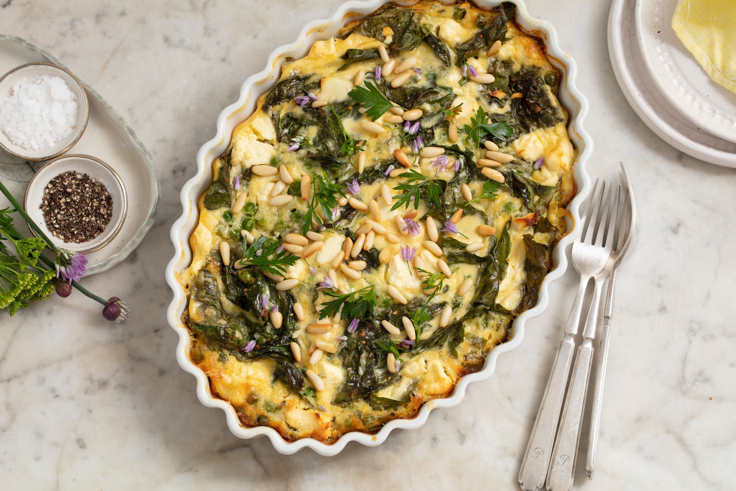 Self-Crusting Spring Vegetable Quiche - recipe by Allyson Gofton ...