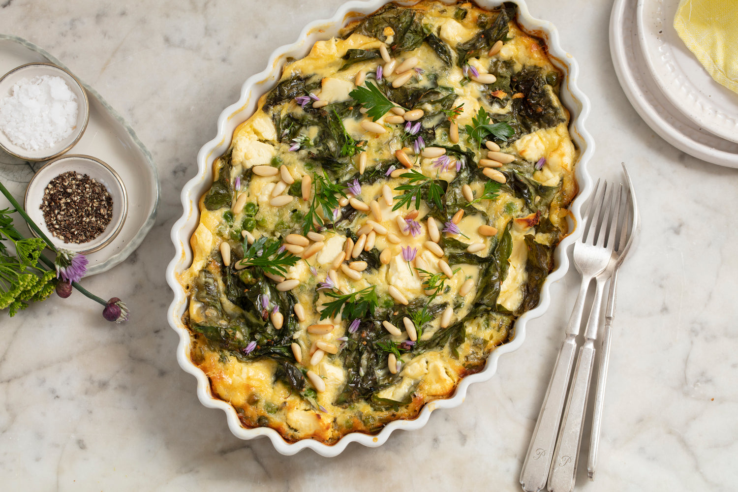 Self-Crusting Spring Vegetable Quiche - recipe by Allyson Gofton ...
